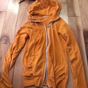 Nike orange lightweight zip up hoodie